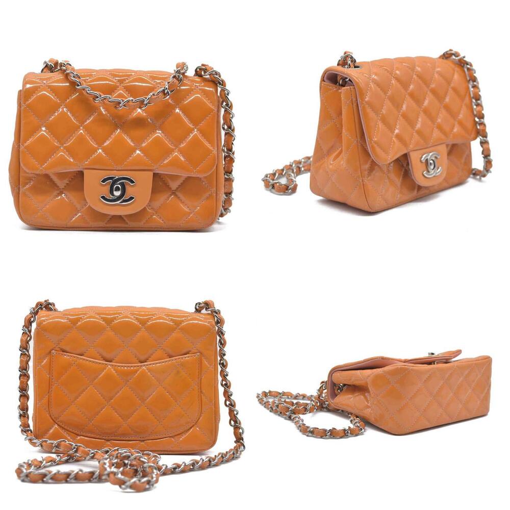$5200 Chanel Mini Square Flap Bag Orange 2013 - Picture 8 of 15